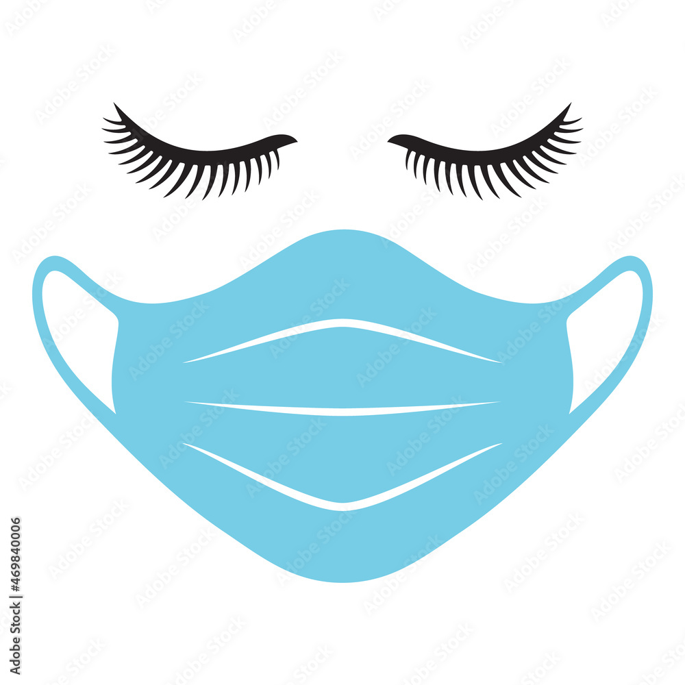Vector Medical Mask With Eyelashes Vector Medical Mask With Eyelashes