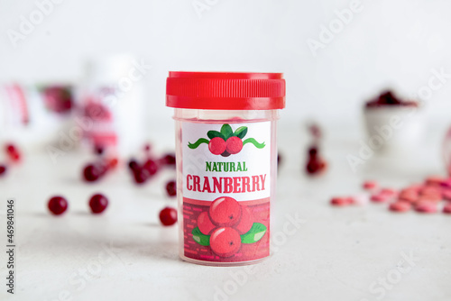 Bottle of healthy cranberry...