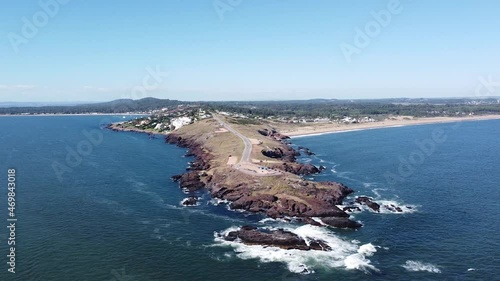 Drone view of Punta Ballena, Uruguay. photo