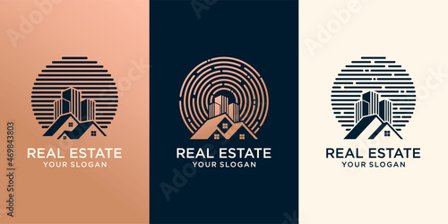 set of Real Estate Business Logo Template Building, residential, Property Development and Logo Design