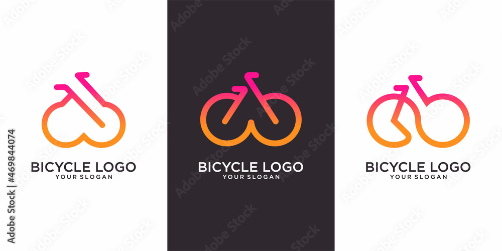 set of logo design template with bike. use as an icon, logo, identity, in web and application design, for printing on various media . set of logo design template with bike. use as an icon, logo, identity, in web and application design, for printing on various media .