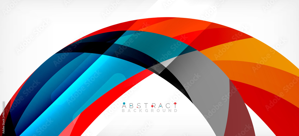 Geometric abstract background. Circle created with overlapping color shapes. Vector Illustration For Wallpaper, Banner, Background, Landing Page Geometric abstract background. Circle created with overlapping color shapes. Vector Illustration For Wallpaper, Banner, Background, Landing Page