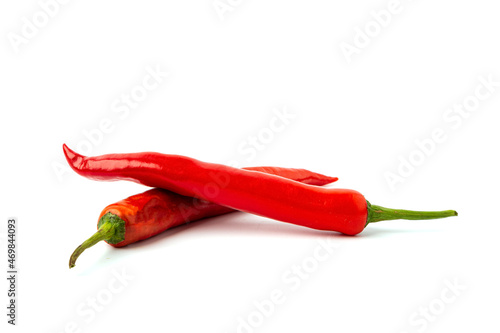 Fresh red peppers isolated on a white background.