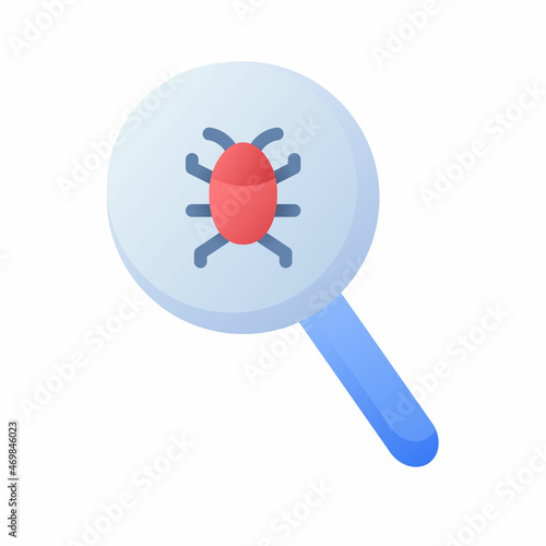 bug catcher malware virus scan searching single isolated icon with smooth style