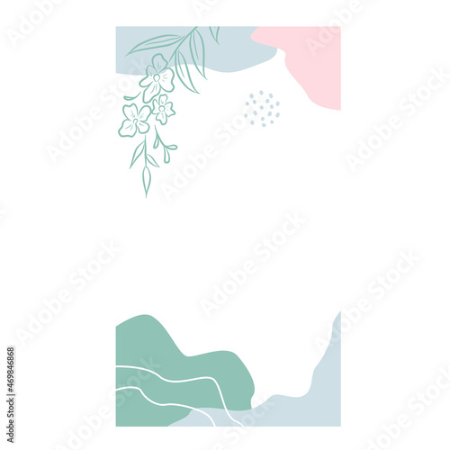 Vector set of nature social media stories  plants. Elegant continuous line drawing. Minimal Set of abstract creative artistic templates. Use for social media posts  mobile apps