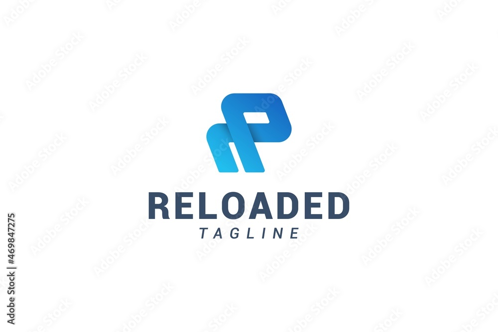 Letter R creative 3d blue colour unique logo design Letter R creative 3d blue colour unique logo design