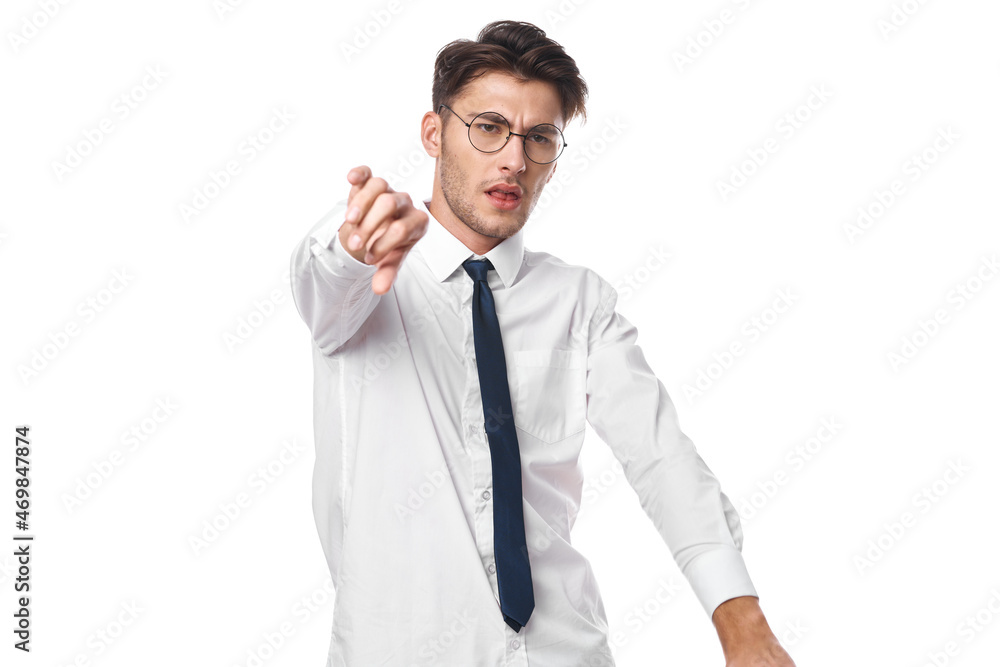 man with glasses gesturing with his hands light background man with glasses gesturing with his hands light background