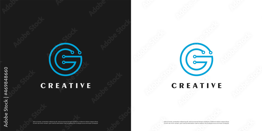 letter G logo tech design, Minimalist G initial based vector icon. letter G logo tech design, Minimalist G initial based vector icon.