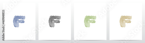 Finger Print Letter Logo Design F