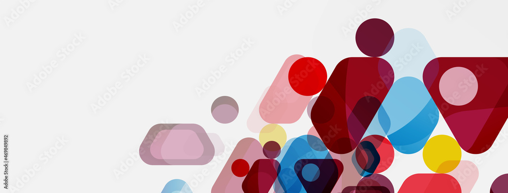 Color bubbles and rounded geometric shapes on white. Vector geometric minimal abstract background for wallpaper, banner, background, landing page Color bubbles and rounded geometric shapes on white. Vector geometric minimal abstract background for wallpaper, banner, background, landing page