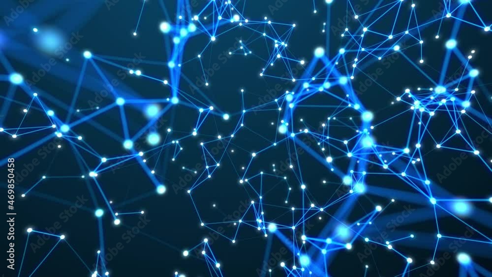 Abstract digital connection moving dots and lines. Technology or neural background. Network connection or block chain structure. 3d. 4K Abstract digital connection moving dots and lines. Technology or neural background. Network connection or block chain structure. 3d. 4K