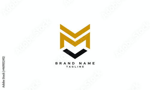 MV, VM, MM, Abstract initial monogram letter alphabet logo design