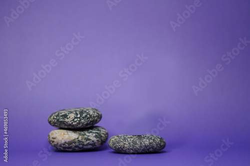 Photography zen stones with leaves