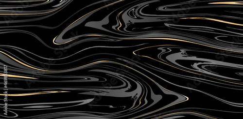 black and gold silk fabric background. Marble or ink black and gold abstract texture background with luxury style design. for design covers, presentation, invitation, flyers, poster, fabric print