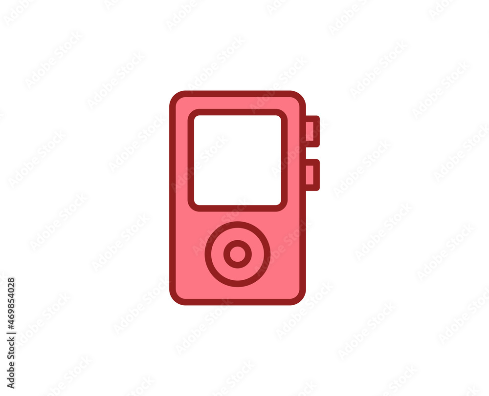 Line MP3 player icon isolated on white background. Outline symbol for website design, mobile application, ui. Electronics pictogram. Vector illustration, editorial stroсk. Line MP3 player icon isolated on white background. Outline symbol for website design, mobile application, ui. Electronics pictogram. Vector illustration, editorial stroсk.