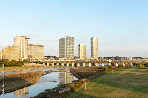 東京世田谷多摩川の風景