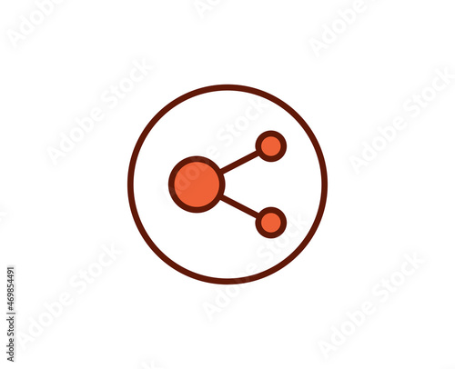 Share premium line icon. Simple high quality pictogram. Modern outline style icons. Stroke vector illustration on a white background. 