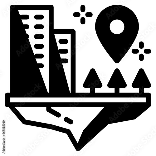 virtual land glyph icon