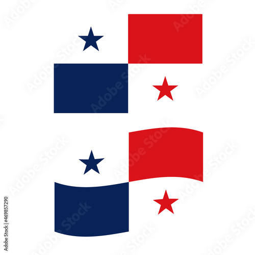 flag of Panama on white background. national flag of Panama. waving flag of Panama. flat style.