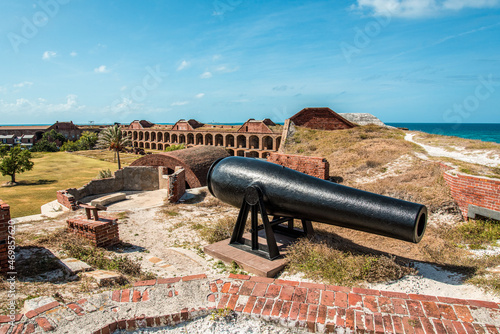 Cannon on the roof of Fort Jefferson, Dry Tortuga Island, Florida photo