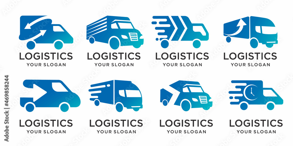 truck, Logistic delivery, fast shipping icon set logo and business card design template Premium Vector truck, Logistic delivery, fast shipping icon set logo and business card design template Premium Vector