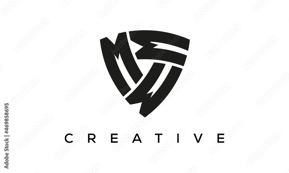 MWM letters logo, security Shield logo vector MWM letters logo, security Shield logo vector