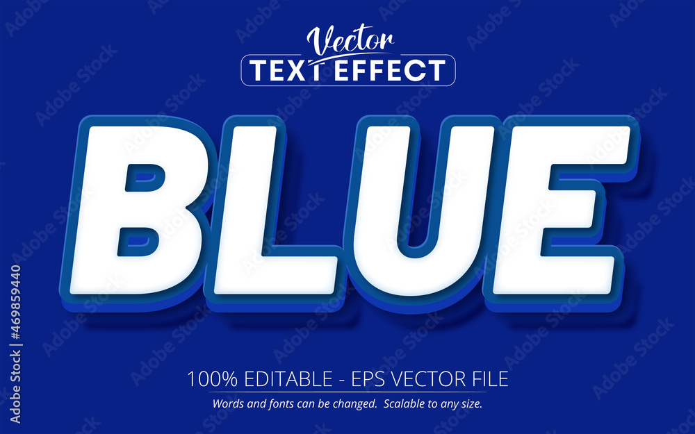Blue 3d Editable text Effect Design
