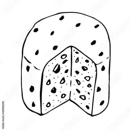 Panettone vector illustration, hand drawing doodle