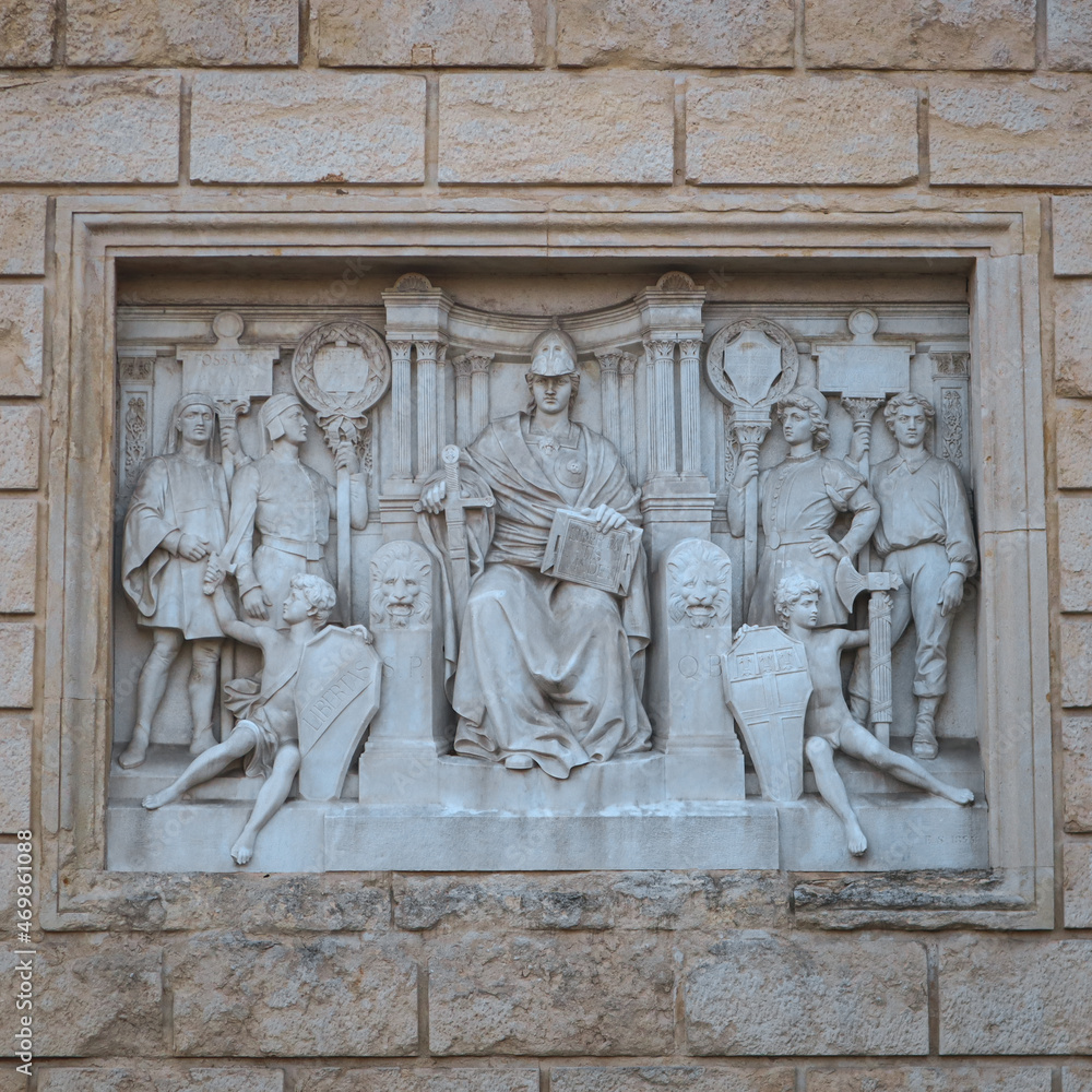 Bas-reliefs at the entrance to the 
