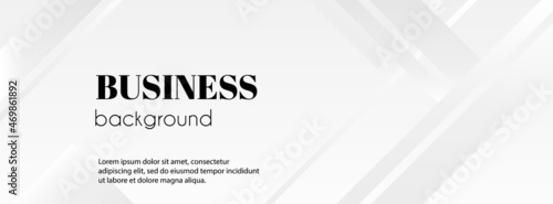 Abstract business background. Minimal long white banner template with lines. For social media advertisement, facebook cover with copy space for text