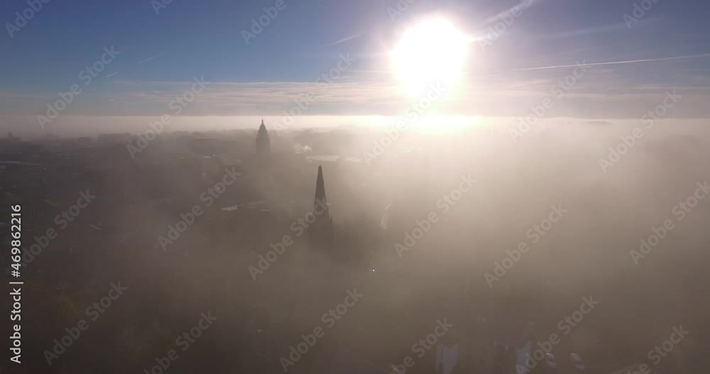 Morley, Leeds Yorkshire, England Aerial Above the Clouds Sunrise near Town Hall Misty fog
Morley, Leeds Yorkshire, England Aerial Above the Clouds Sunrise near Town Hall Misty fog