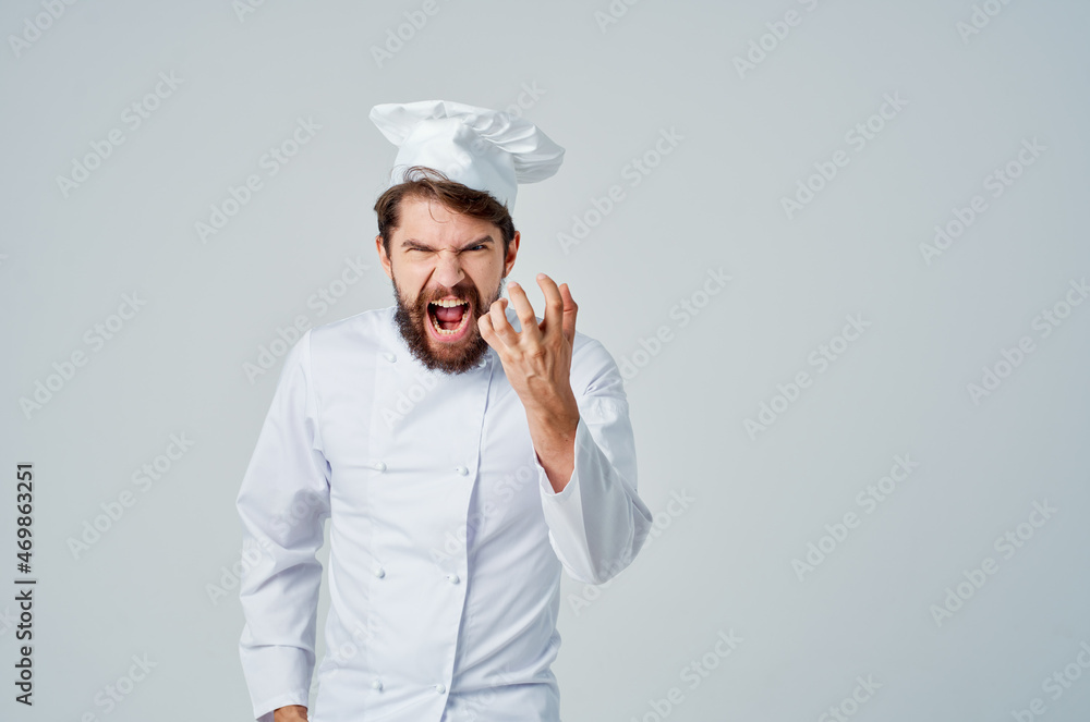 male cook Cooking culinary industry light background male cook Cooking culinary industry light background