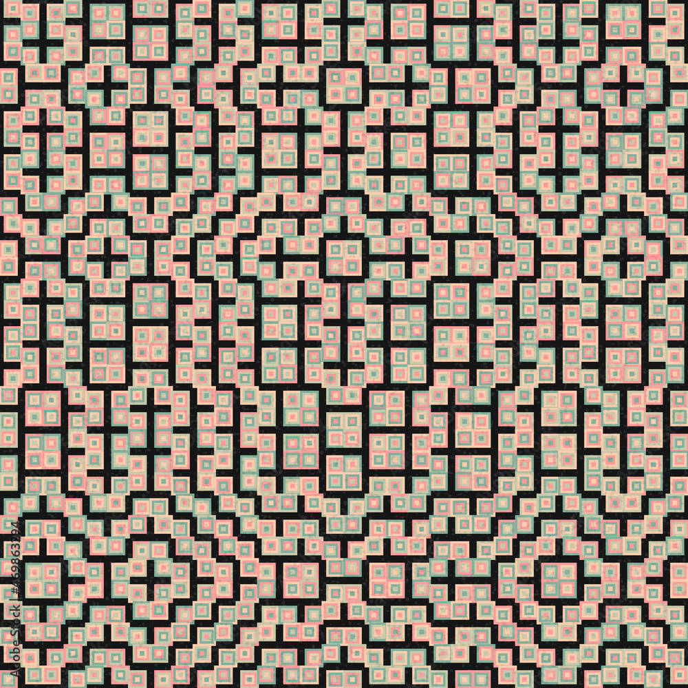 Fototapeta premium Abstract Geometric Pattern generative computational art illustration