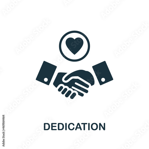 Dedication icon. Monochrome sign from work ethic collection. Creative Dedication icon illustration for web design, infographics and more
