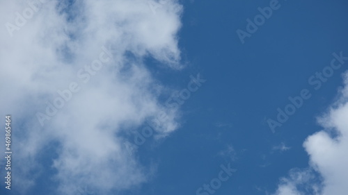 View of beautiful blue sky background with white clouds at the noon  Bangkok  Thailand.