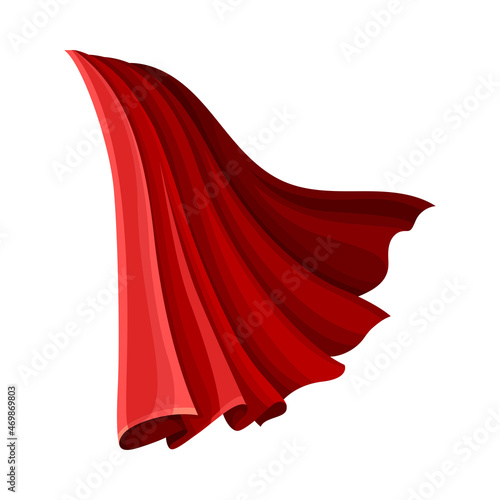 Red Cloak or Cape as Loose Silk Garment Worn Over Clothing Vector Illustration