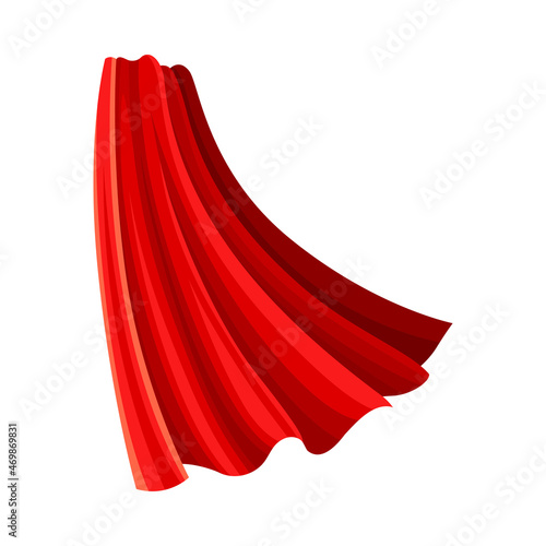Red Cloak or Cape as Loose Silk Garment Worn Over Clothing Vector Illustration