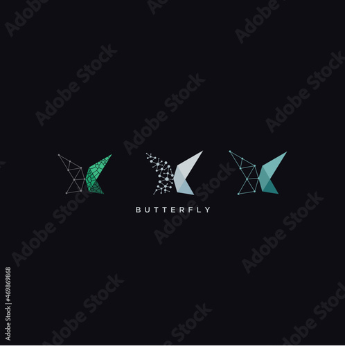 Polygonal and geometric butterfly illustration poster Premium Vector
