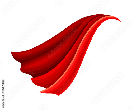 Red Cloak or Cape as Loose Silk Garment Worn Over Clothing Vector Illustration