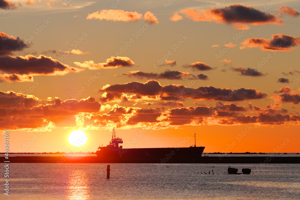 Sunset over the sea. Golden hour. Sunset over the sea. Golden hour.
