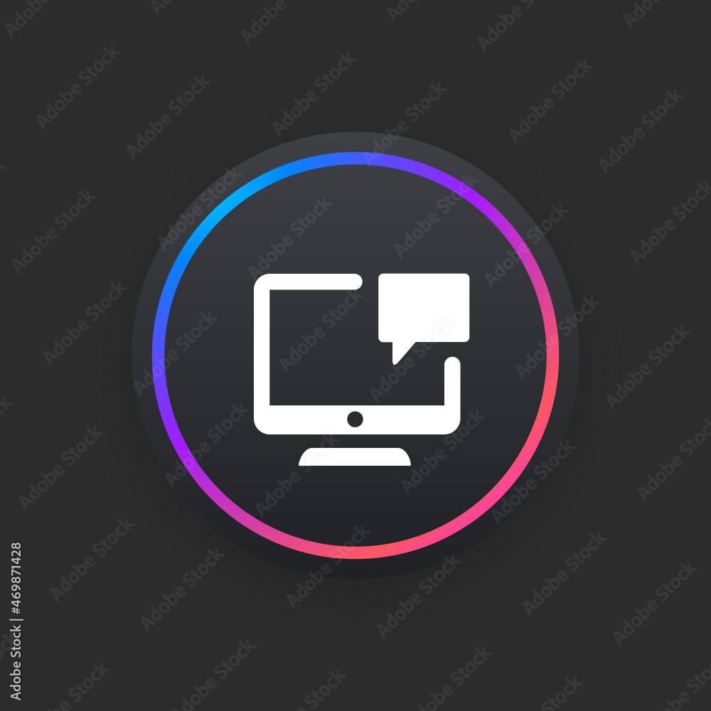 Computer Notification - UI Icon Computer Notification - UI Icon