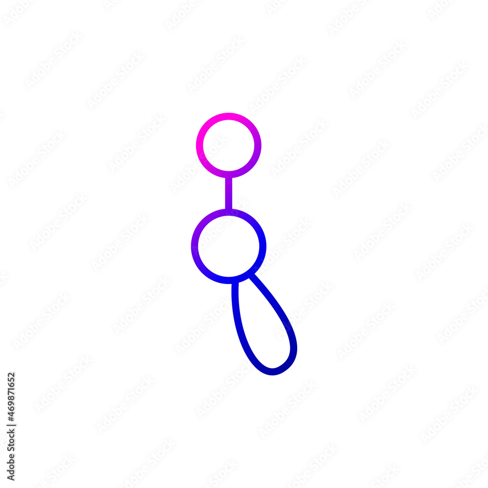 Adult toy outline icon. Sex shop accessory. Purple gradient symbol. Isolated vector illustration