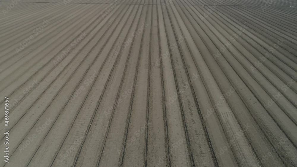 Flat land is about to be ready to plant crops in the North China Plain, aerial landscape Flat land is about to be ready to plant crops in the North China Plain, aerial landscape