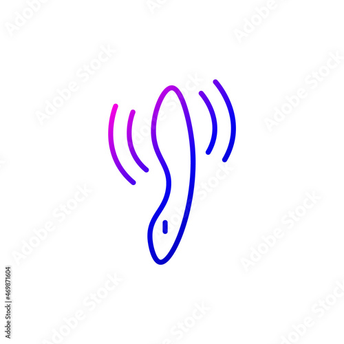 Adult sexual massager outline icon. Sex shop toy. Purple gradient symbol. Isolated vector illustration