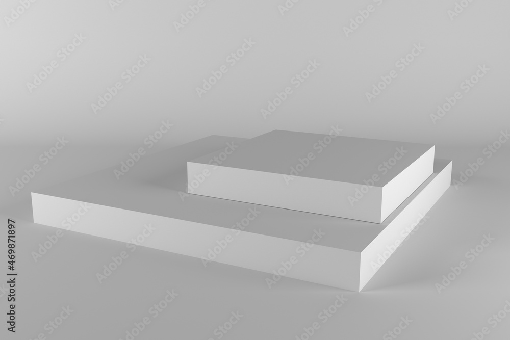 3D white abstract background. 3S rendering. 3D illustration 3D white abstract background. 3S rendering. 3D illustration