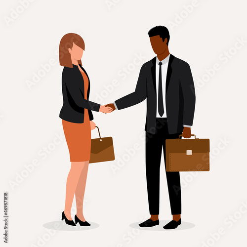 Two Business Owner Of Different Ethnicities Making A Business Deal.