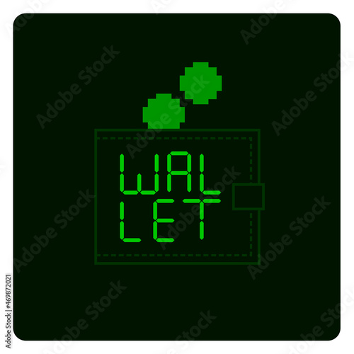 Digital wallet icon vector with editable strokes