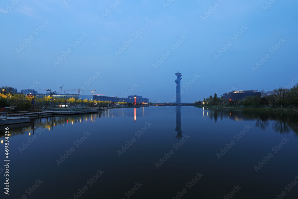Architectural scenery of Beijing Olympic Tower.