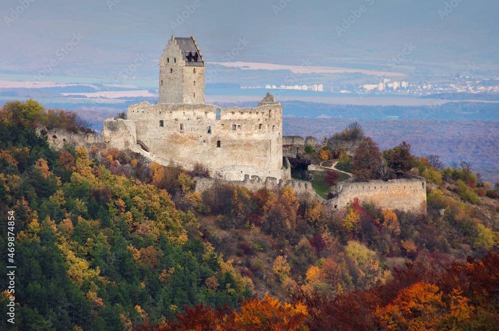 Topolcany castle in Slovakia, autumn time