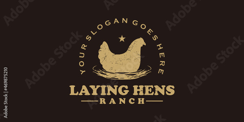 vintage laying hens logo,ranch logo reference